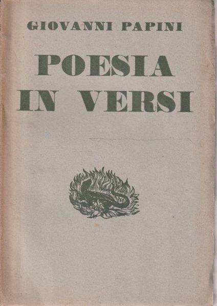 Poesia in versi - Giovanni Papini - copertina