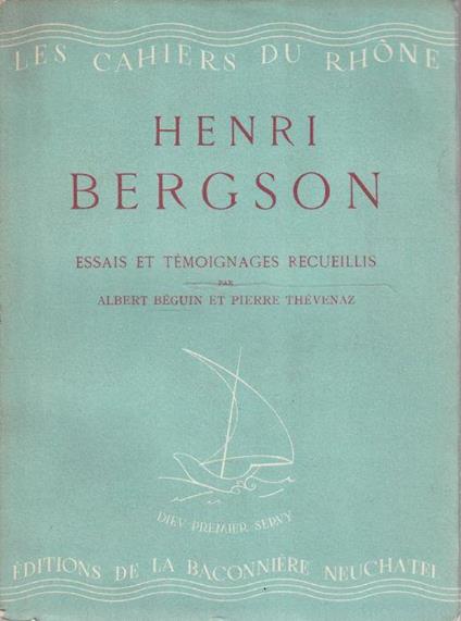 Henri Bergson. Essais et témoignages recueillis - copertina