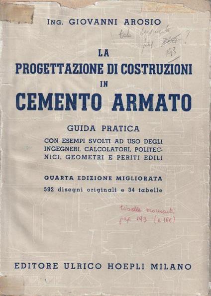 La progettazione di costruzioni i cemento armato. Guida pratica - Gianni Arosio - copertina