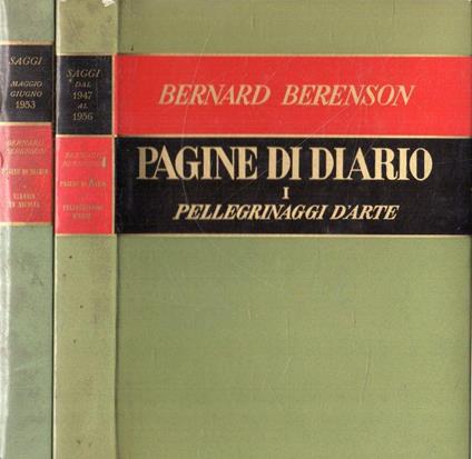 Pagine di Diario: Pellegrinaggi d'arte e Viaggio in Sicilia - Bernard Berenson - copertina