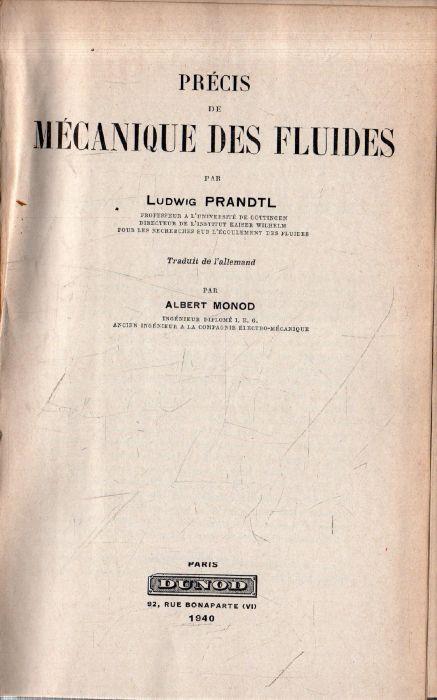 Précis de Mécanique des Fluides - copertina