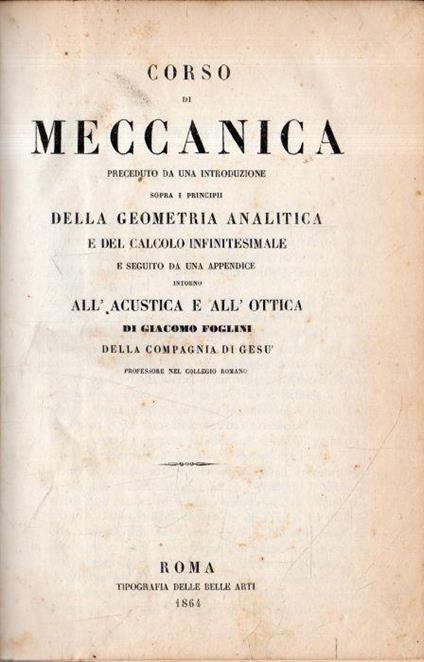 Corso di Meccanica - copertina