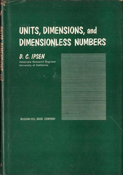 Units, Dimensions, and Dimensionless Numbers - copertina