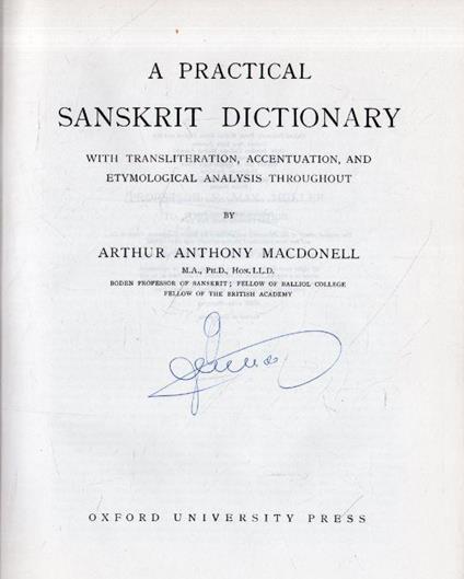 A practical Sanskrit Dictionary: With Transliteration, Accentuation, and Etymological Analysis Throughout - Anthony Macdonell Arthur - copertina