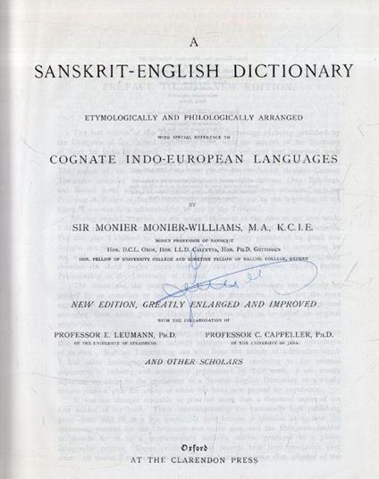 A Sanskrit-English Dictionary - copertina