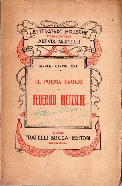 Il poema eroico di Federico Nietzsche - Manlio Castiglioni - copertina