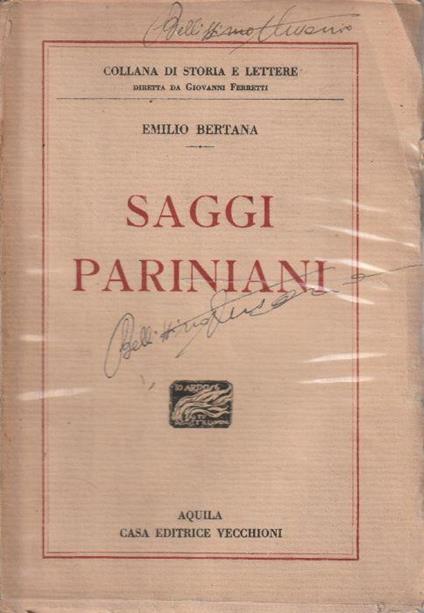 Saggi pariniani - copertina
