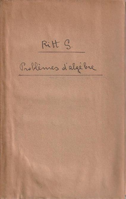 Problèmes d'algèbre et exercices de calcul algébrique avec les solutions - copertina