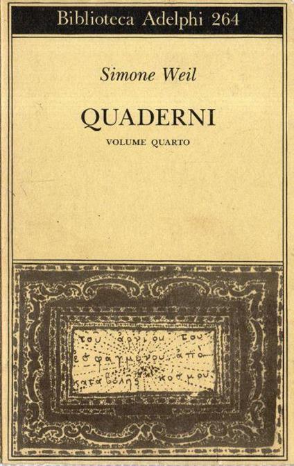 Quaderni: volume quarto - Simone Weil - copertina