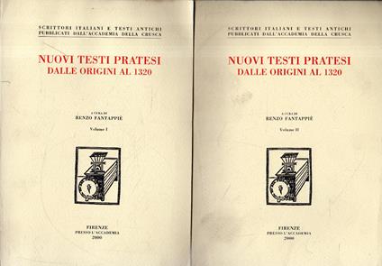 Nuovi testi pratesi: dalle origini al 1320 ( 2 vol.) - copertina