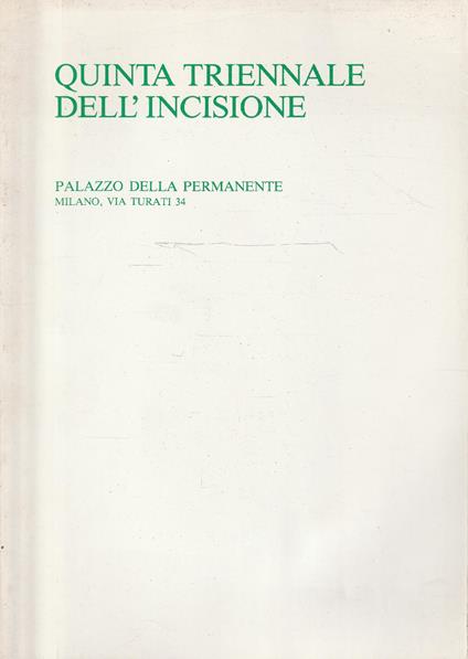 Quinta Triennale dell'Incisione - copertina