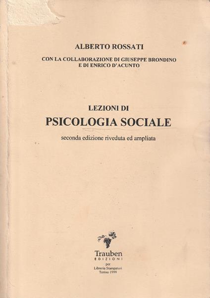 Lezioni di psicologia sociale - A. Rossati - copertina