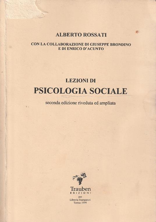 Lezioni di psicologia sociale - A. Rossati - copertina
