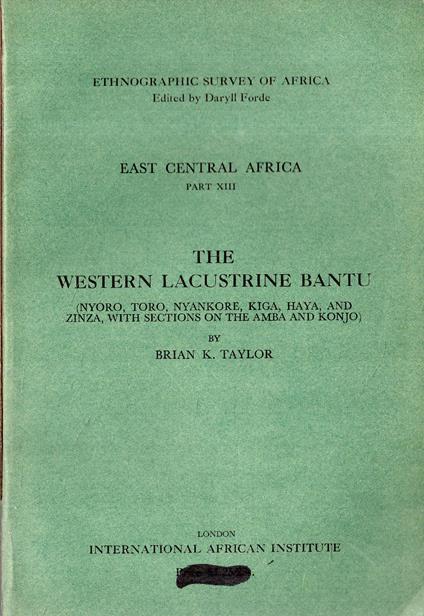 The Western Lacustrine Bantu - copertina