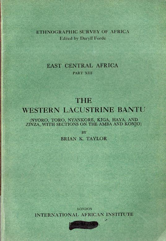The Western Lacustrine Bantu - copertina