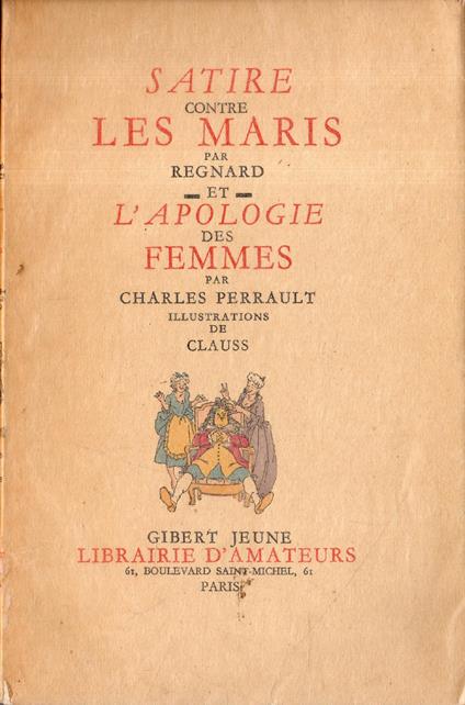 Satire contre Les Maris et L'Apologie des Femmes - copertina