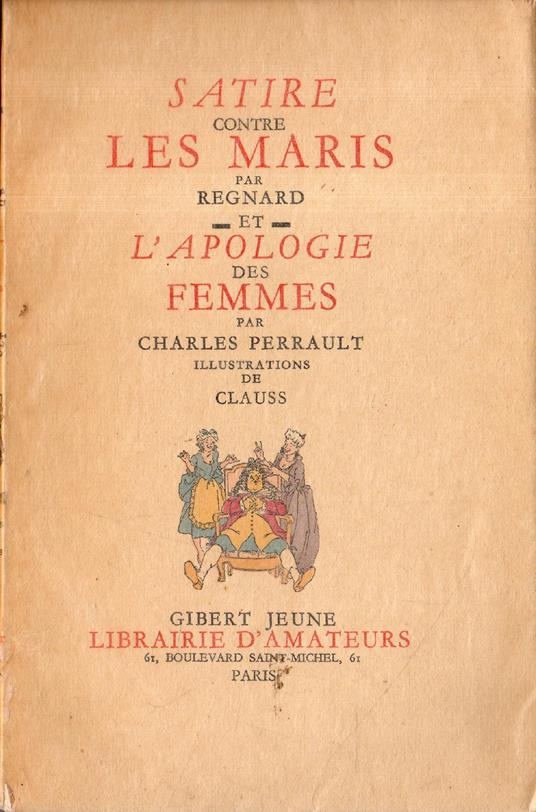 Satire contre Les Maris et L'Apologie des Femmes - copertina