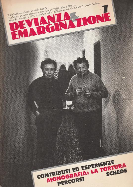 Devianza & emarginazione. Anno 4 numero 7 - copertina