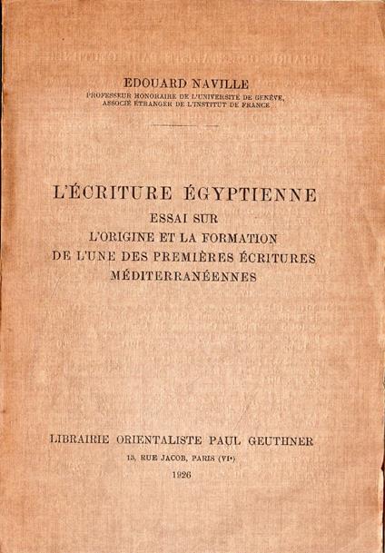L' Écriture Égyptienne - copertina