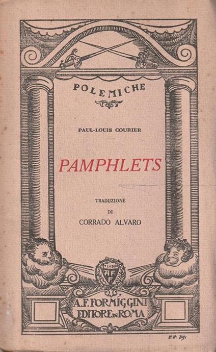 Pamphlets. Traduzione di Corrado Alvaro - copertina