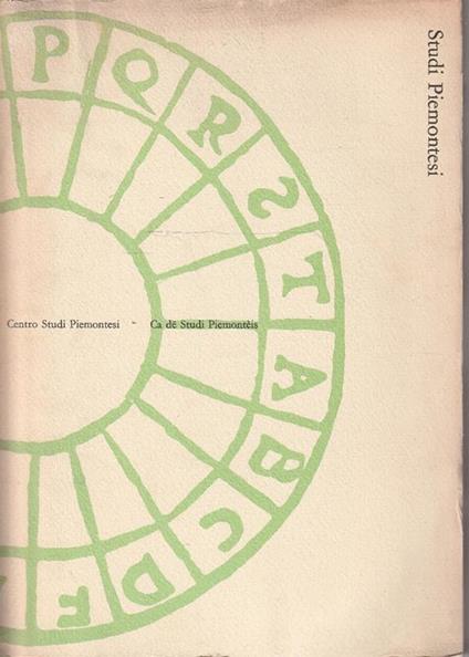 Studi Piemontesi marzo 1972 Vol. 1 fasc. 1 - copertina