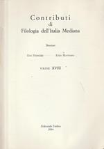 Contributi di Filologia dell'Italia Mediana Vol. 18