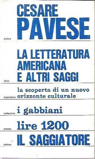 La letteratura americana e altri saggi - Cesare Pavese - copertina