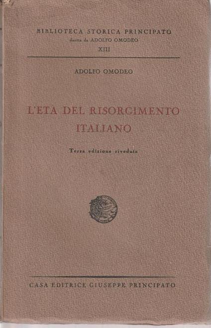 L' età del Risorgimento italiano - Adolfo Omodeo - copertina