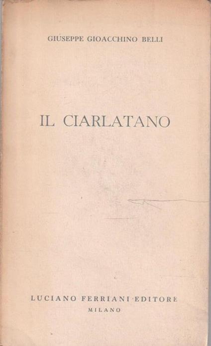 Il ciarlatano - Gioachino Belli - copertina