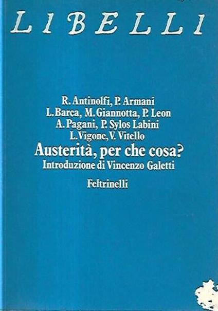 Austerità, per che cosa? - copertina