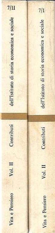 Contributi dell'Istituto di storia economica e sociale, volume secondo, L'economia italiana preunitaria Lombarda (1700-1859), L'editoria milanese tomo 1 e tomo 2 - copertina