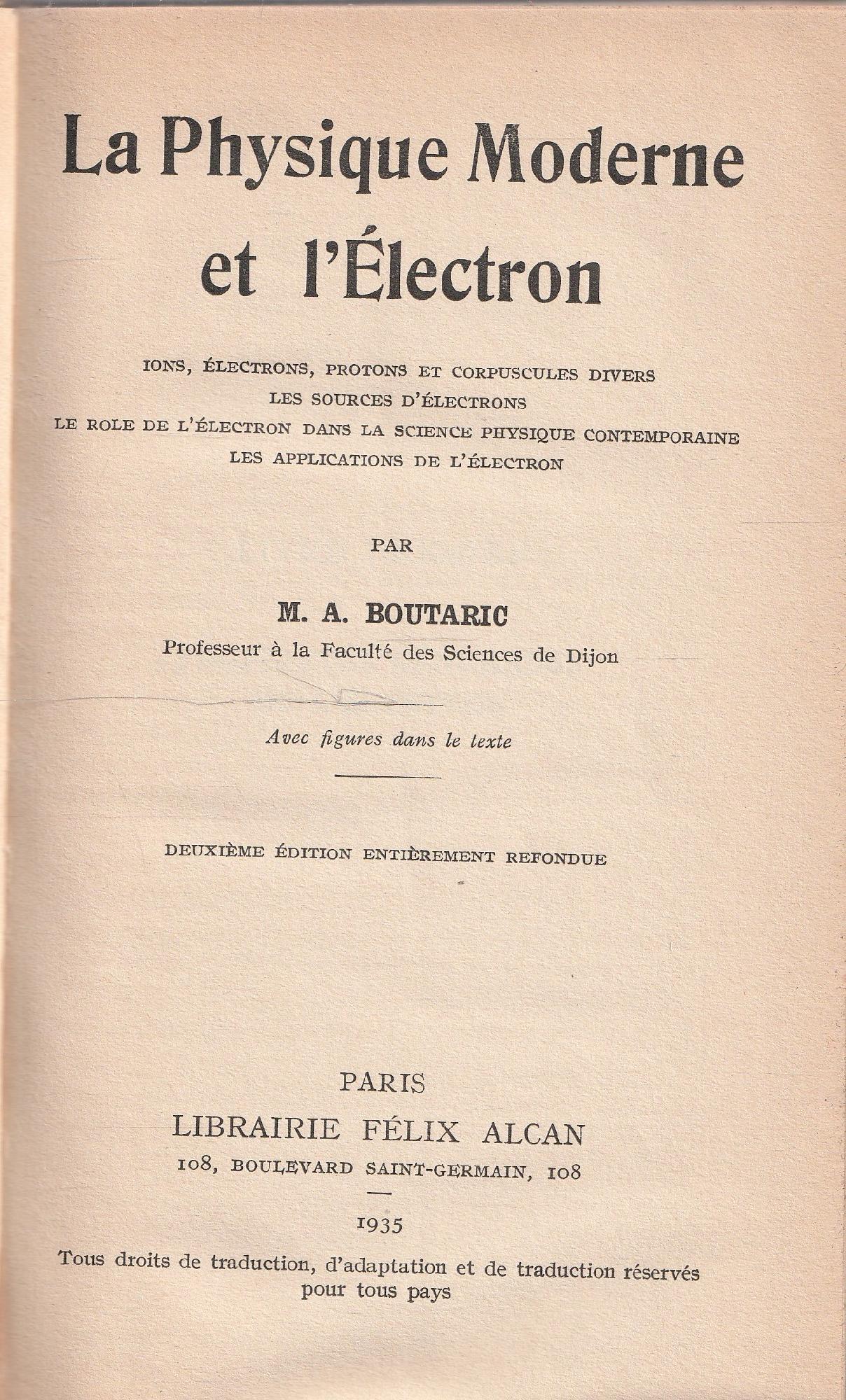 La Physique Moderne et l'Electron
