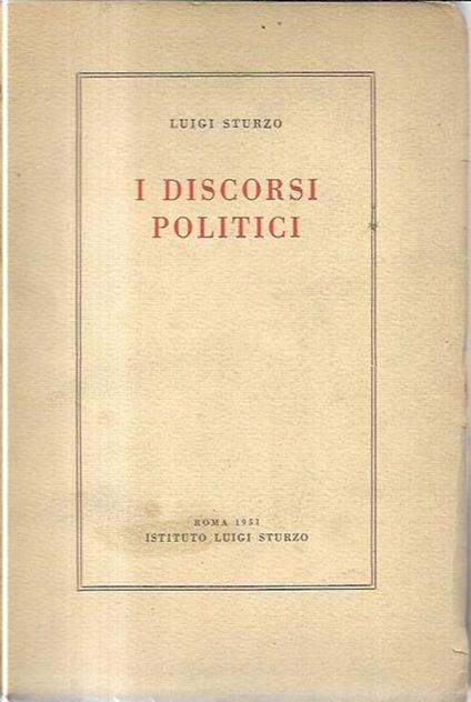 I discorsi politici - Luigi Sturzo - copertina
