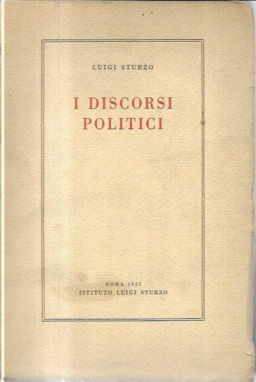 I discorsi politici - Luigi Sturzo - copertina