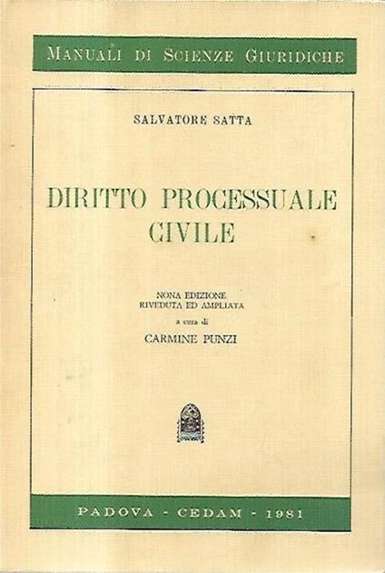 Diritto processuale civile - Salvatore Satta - copertina