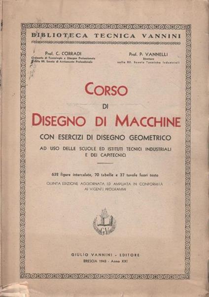 Corso di Disegno di Macchine con esercizi di disegno geometrico - copertina