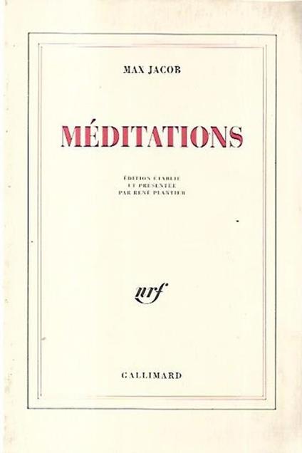 Méditations - Max Jacob - copertina