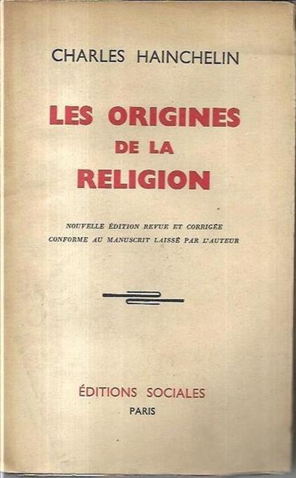 Les origines de la religion - copertina