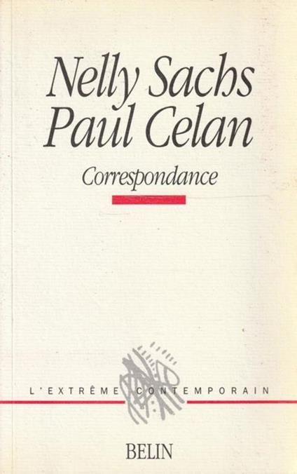 Nelly Sachs - Paul Celan Correspondance - copertina