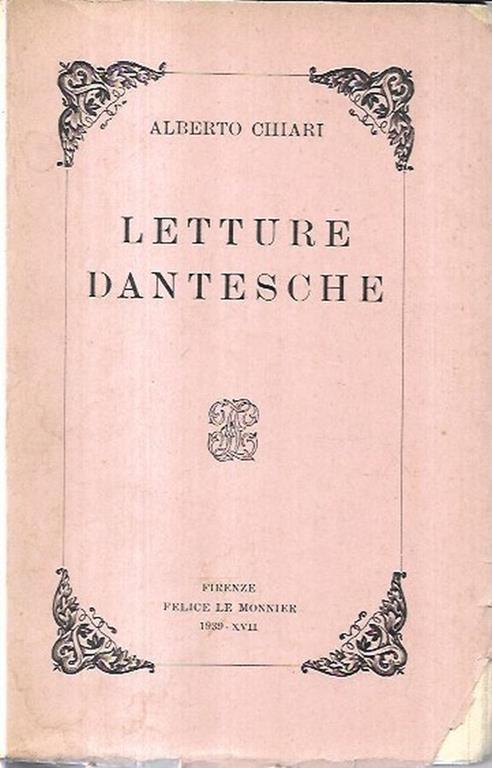 Letture danteste - Alberto Chiari - copertina