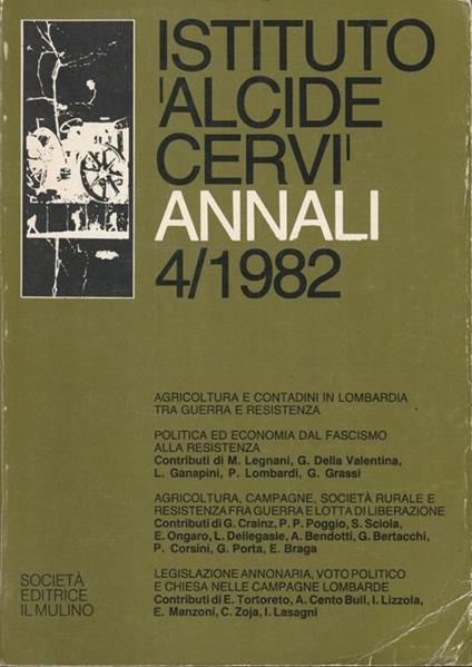 Istituto "Alcide Cervi" - Annali 4/1982 - copertina