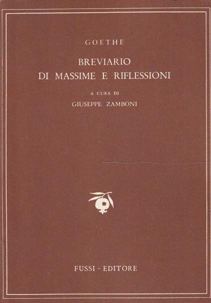 Breviario dalle massime e riflessioni - Johann Wolfgang Goethe - copertina