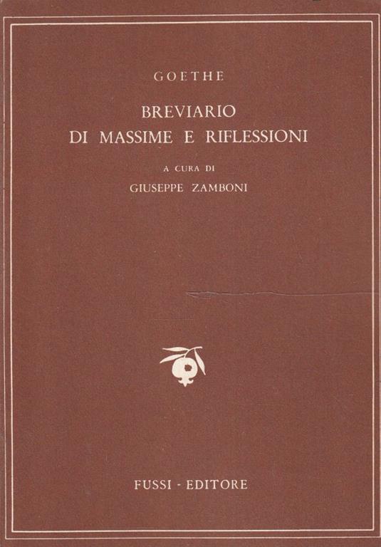 Breviario dalle massime e riflessioni - Johann Wolfgang Goethe - copertina