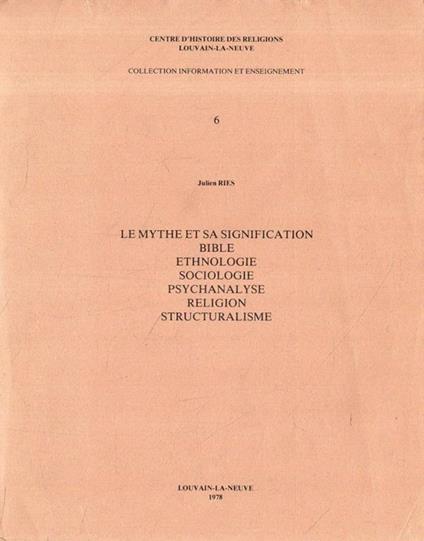 Autografato! Le mythe et sa signification - Julien Ries - copertina