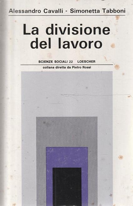 La divisione del lavoro - Simonetta Tabboni - copertina