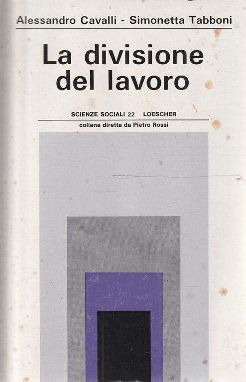 La divisione del lavoro - Simonetta Tabboni - copertina