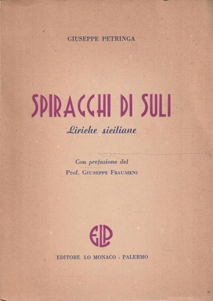 Spiragghi di suli: liriche siciliane - copertina