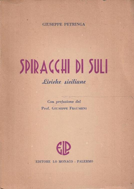 Spiragghi di suli: liriche siciliane - copertina