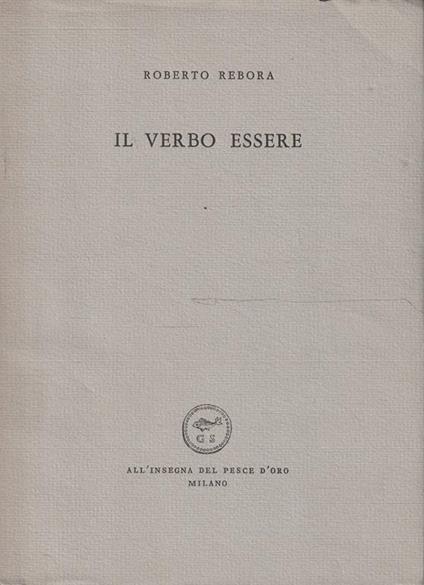 Il verbo essere di Roberto Rebora - copertina