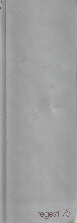 Regesti 75 - copertina